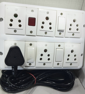 BAHUL 2+6 ISI PARTS SMALL PLUG 1000WATT CAPACITY EXTENSION 6  Socket Extension Boards(White, 4 m)