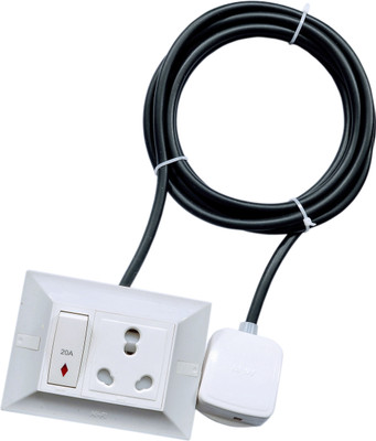 HI-FI Inba Innovation 16A Heavy 3 Pin Top 20A 1 Switch 1  Socket Extension Boards(Multicolor, 3 m)