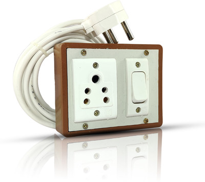 Elecstar Elecstar 3 Meter 1 socket 1 switch portable 1  Socket Extension Boards(Brown, 3 m)