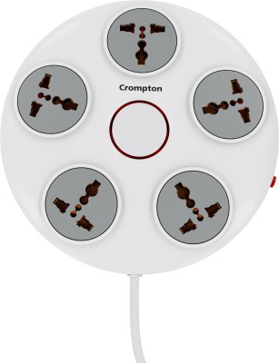 Crompton Power Alpha C 5 Socket Extension Boards(White, Grey, 2 m)