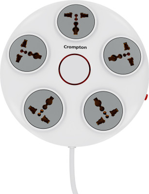 Crompton Power C 5 Socket Extension Boards(White, Grey, 2 m)