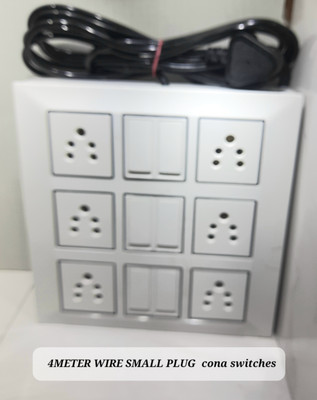 BAHUL Pvc SHOCKPROOF EXTENSION 6+6 CONA SWITCHES 4 METER 6  Socket Extension Boards(White, 4 m)