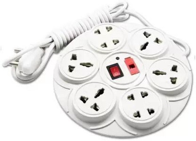 SOYEN SB 8-Socket 1 Individual Switches FUSE Led Indicator (White) 8  Socket Extension Boards(White, 2.5 m)