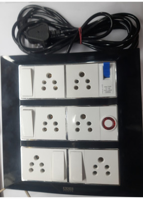 BAHUL 6 SOCKET EXTENSION BLACK AND WHITE SMALL PLUG 6  Socket Extension Boards(White, Black, 4 m)