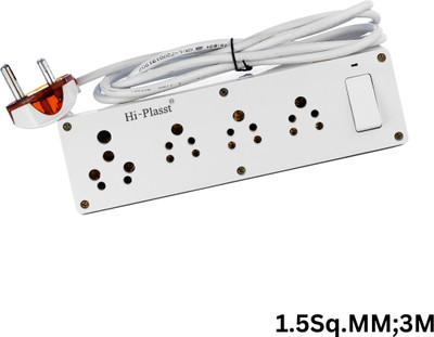 HI-PLASST HI PLASST board with 1-16a & 3-6a sockets,with IndIcator and 1.5Sqmm cord 4  Socket Extension Boards(White, 3 m)
