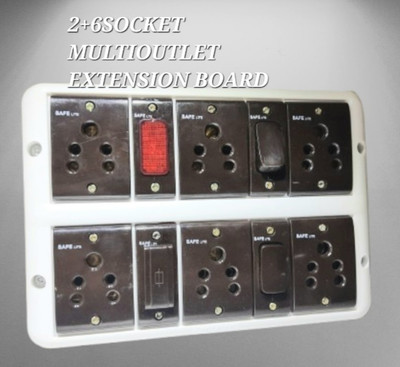 BAHUL MULTIOUTLET EXTENSION BOARD WITH FUSE AND INDICATOR LIGHT 6  Socket Extension Boards(White, 4 m)