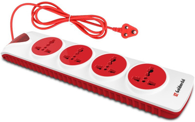 Goldmedal Plugged-In 4x1 4  Socket Extension Boards(White, Red, 2 m)