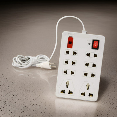 TOOLART Power Plate 10 Multi Plug 8 Socket Extension Boards gc6 8  Socket Extension Boards(White, 2.5 m)