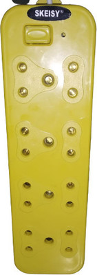 Skeisy NEW YELLOW EXTENSION CORD 8 SOCKET 1 POUESH BUTTON POWER REQUAIRMENT 240/6AMP 8  Socket Extension Boards(Yellow, 3.5 m)