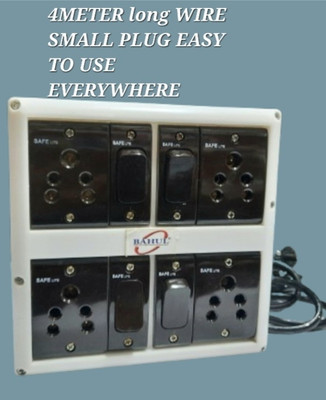 BAHUL MULTIOUTLET EXTENSION BOARD WITH SMALL PLUG 4+4 4  Socket Extension Boards(White, 4 m)