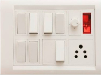 BAHUL Wall modular board with conection wire only covered by back 1  Socket Extension Boards(White, 0 m)