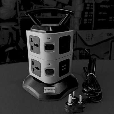 KAJAL ELECTRICAL ZEBRONICS POOWER EXTENSION SOCKET 7  Socket Extension Boards(Black, 5 m, With USB Port)