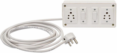 cromium 2+2 Extension Board with 2 Switch(3m Wire) 2  Socket Extension Boards(White, 2 m)