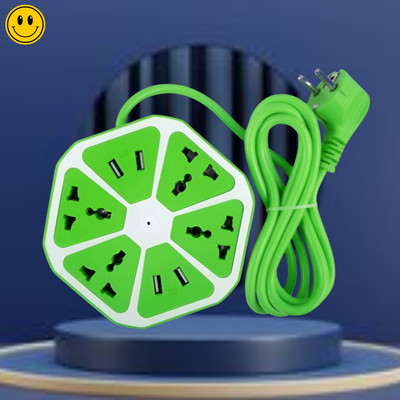 Clairbell Hexagon Extension socket with 5 Meter Cable & 4 usb ports Charging, 4 SocketY249 4  Socket Extension Boards(Multicolor, 3 m, With USB Port)