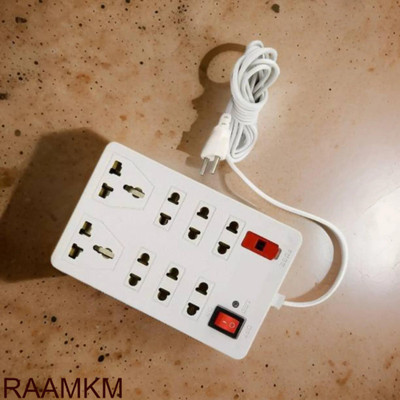 RAAMKM CDL_M_914_8+1 MINI POWER STRIP/EXTENSION BOARD with power fuse and led indicator 8  Socket Extension Boards(White, 2.5 m)