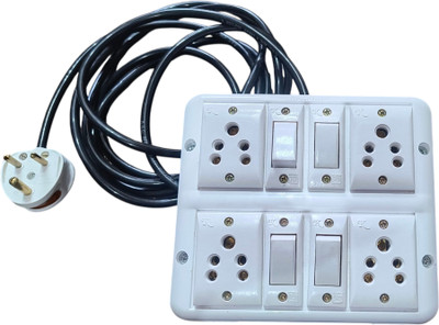 Diamond R Traders Premium quality 4+4 6amp extension board 6 A Five Pin Socket
