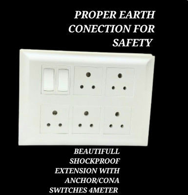 BAHUL 2+5SOCKET multioutlet extension board 5  Socket Extension Boards(White, 4 m)