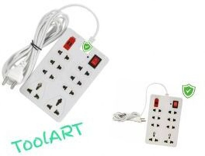 TOOLART ghg32_Electric Board Multi Shoket 8 Socket Extension Boards(white, 2.5 m 8  Socket Extension Boards(Beige, 2.5 m)