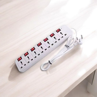 D-DEVOX 7 shoket plus 7 Switch 6AMP Capacity(White) 7 Socket Extension Boards 7  Socket Extension Boards(White, Red, 3.6 m)