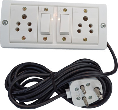 UKV Extension switch board with 2 sockets( anchor), 2 switchs ( anchor) - 5 Mtr Long wire 2  Socket Extension Boards(White, 5 m)