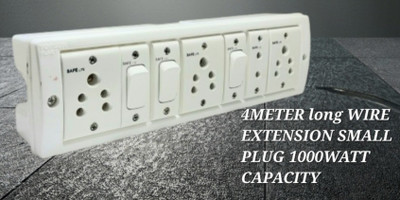 BAHUL SMALL PLUG EXTENSION 1000WATT CAPACITY EASY TO USE 4  Socket Extension Boards(White, 4 m)