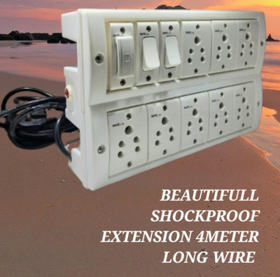 BAHUL Multioutlet extension board 2+8SOCKET WITH FUSE PROTECTION 8  Socket Extension Boards(White, 4 m)