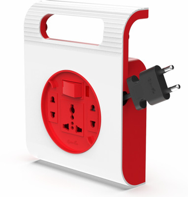 Fybros V-Rock 2 Pin Flex Box 5 Meter Power Cable with Indicator 3  Socket Extension Boards(White, Red, 5 m)