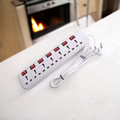 D-DEVOX 7 shoket plus 7 Switch 6AMP Capacity(White) 7 Socket Extension Boards 7  Socket Extension Boards(White, Red, 3.6 m)