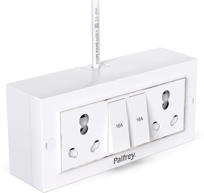 PALFREY Electric Extension Board - Two 16A switch with Socket |3 meter (2200W) (White) 2  Socket Extension Boards(White, 3 m)