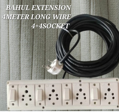 BAHUL Multioutlet extension board FITTED WITH ISI MARK UNBREAKABLE SWITCHES 4  Socket Extension Boards(White, 4 m)