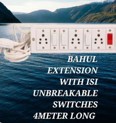 BAHUL 3+3socket ISI PARTS SHOCKPROOF EXTENSION WITH SMALL PLUG 3  Socket Extension Boards(White, 4 m)