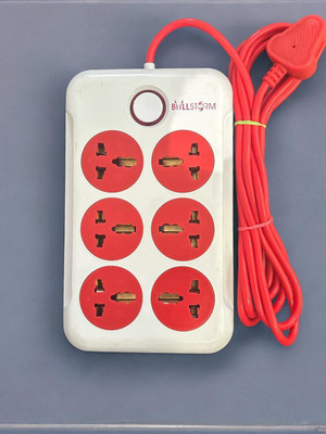 BULLSTORM BullStorm I-Design 6x1 6 Socket Extension Boards 6  Socket Extension Boards(Multicolor, 3 m)