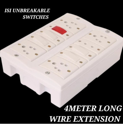 BAHUL 4+5SOCKETS SHOCKPROOF PVC EXTENSION SMALL PLUG 5  Socket Extension Boards(White, 4 m)