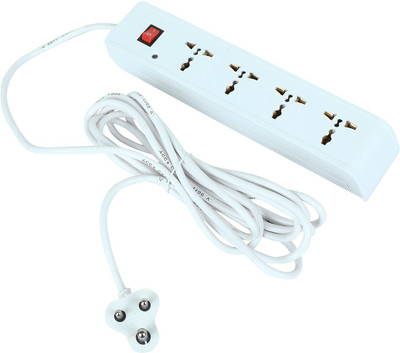 Kaupa Surge Protector with 2 METER long wire ,1 MASTER SWITCH, Led indicator 4  Socket Extension Boards(White, 4 m)