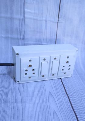 Exboma 2+2 extesion board switch board 2  Socket Extension Boards(White, 4 m)