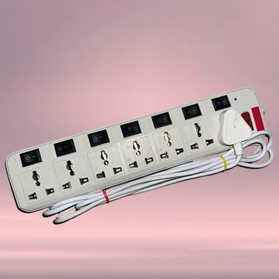 Aldeco Switch Extension Board with 7 Socket 7  Socket Extension Boards(White, 2.25 m)