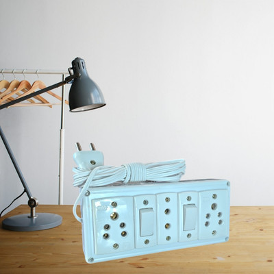 YEH Extension Boards 5 WAY with 2 Switches, 10 Ft Copper Wire, Multi-Plug 3 Socket 3  Socket Extension Boards(White, 3 m)