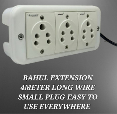 BAHUL SMALL PLUG EXTENSION 1000WATT CAPACITY 3  Socket Extension Boards(White, 4 m)