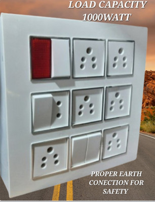 BAHUL MULTIOUTLET EXTENSION BOARD WITH SWITCHES 8  Socket Extension Boards(White, 4 m)