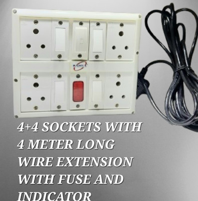 BAHUL SMALL PLUG EXTENSION WITH FUSE&INDICATOR LIGHT 4  Socket Extension Boards(White, 4 m)
