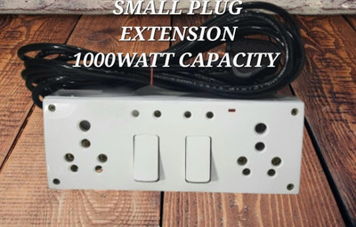 BAHUL Small plug extension easily fit everywhere 1000watt capacity 4  Socket Extension Boards(White, 4 m)