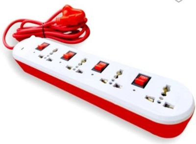 BAHUL 4+4 PVC STRIP EXTENSION 2 METER LONG WIRE EXTENSION 4  Socket Extension Boards(White, 2 m)