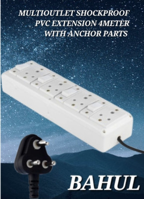 BAHUL multioutlet extension board 4+4SOCKET 4METER 4  Socket Extension Boards(White, 4 m)