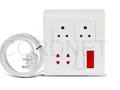 Cordnet Premium Modular Extension Board With 3 Core Wire 4  Socket Extension Boards(White, 5 m)