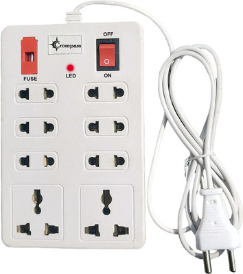 CROMPASS BRANCH 8  Socket Extension Boards(White, 2 m)