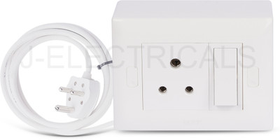 JELECTRICALS Premium Modular Extension Board With 3 Core Wire 1  Socket Extension Boards(White, 4 m)