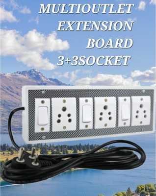 BAHUL SMALL PLUG EXTENSION 1000WATT CAPACITY 3+3 3  Socket Extension Boards(White, 4 m)