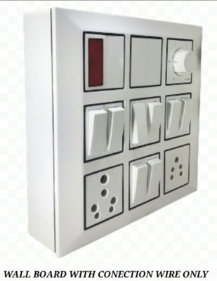BAHUL Pvc modular switches board wall mount 2  Socket Extension Boards(White, 0 m)