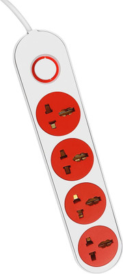 ELOSME 10AMP 1 MASTER SWITCH 4  Socket Extension Boards(White, 2.9 m)