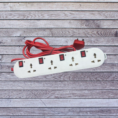 HASRU Surge Protecter strip 4 socket Multiplug_01 4  Socket Extension Boards(Red, White, 0 m)
